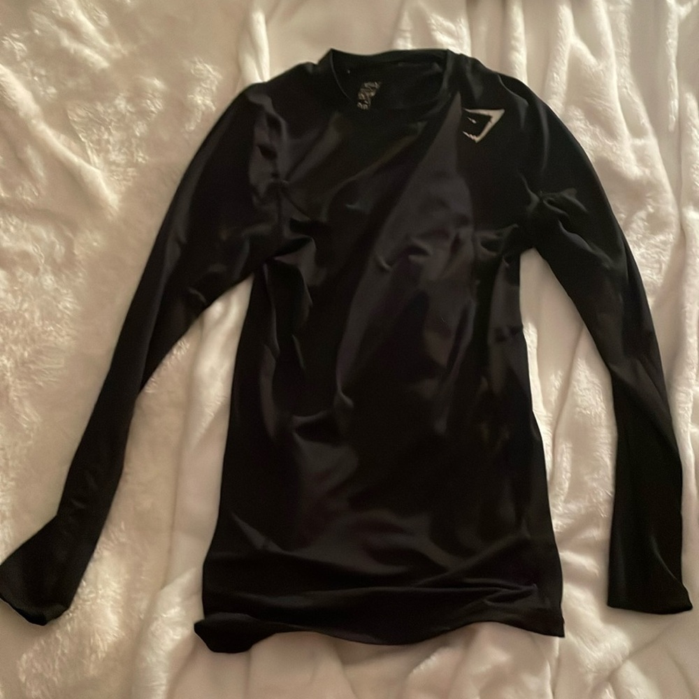black womens gymshark compression long sleeve